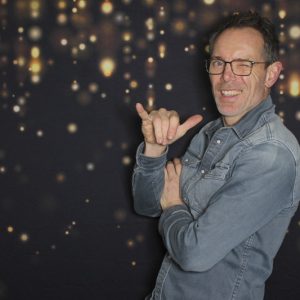 Achterwand huren galafeest zwart photobooth