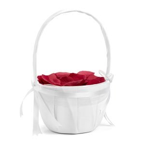mandje voor rozenblaadjes wit bruiloft ceremonie