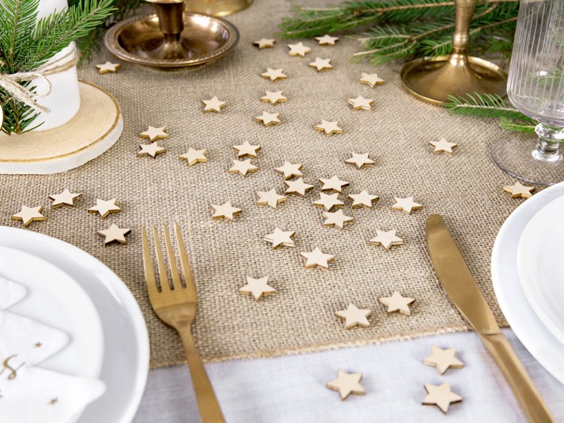 Tafelconfetti houten sterretjes decoratie kerst