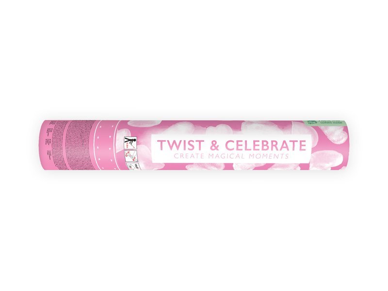 Confetti kanon witte hartjes biologisch afbreekbaar