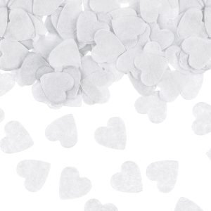 biologisch afbreekbare confetti hartjes wit bruiloft feestdecoratie