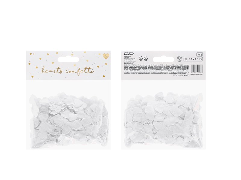 biologisch afbreekbare confetti hartjes wit bruiloft feestdecoratie