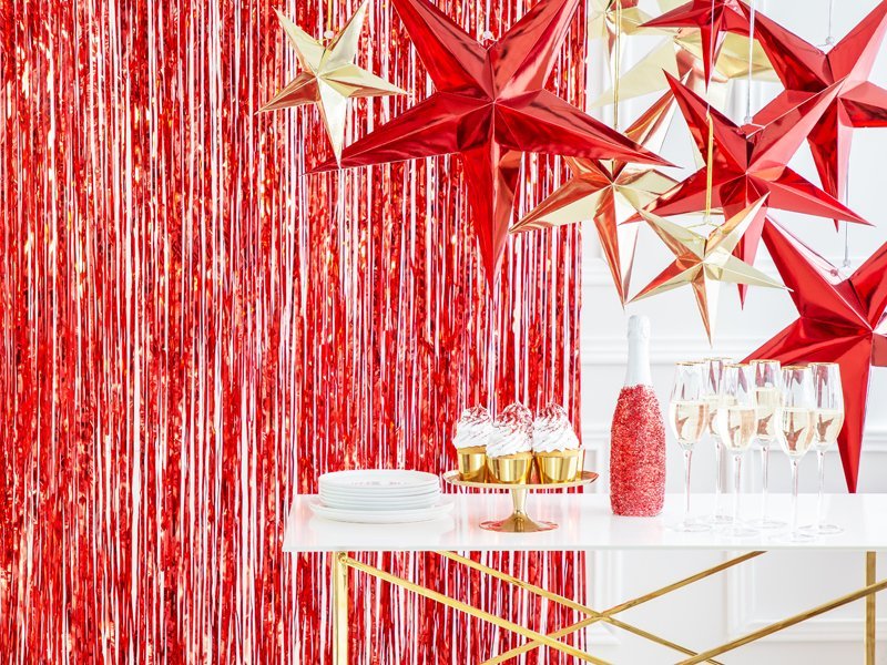 Feestgordijn rood