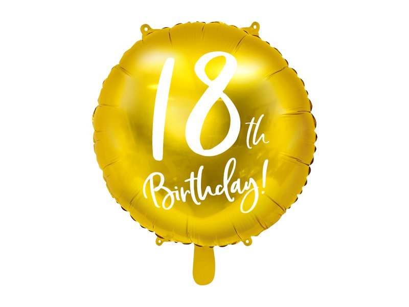 Folieballon 18 jaar verjaardag goud feestaccessoires