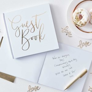Gastenboek bruiloft wit goud photobooth