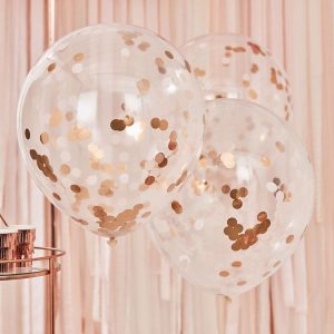 Grote rose gouden confetti ballon bruiloft