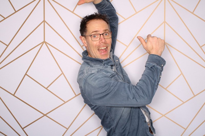 photobooth backdrop modern wit goud