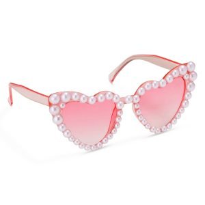 zonnebril hart roze bruiloft parels decoratie