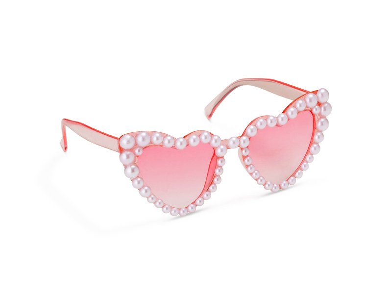 zonnebril hart roze bruiloft parels decoratie